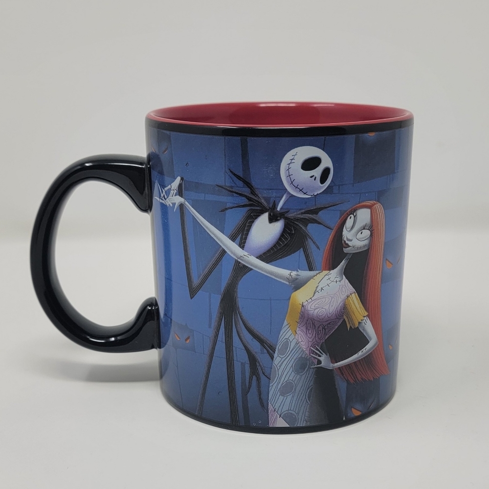 Disney Nightmare Before Christmas Jack & Sally Xlarge Ceramic 20 oz Mug Red Blue